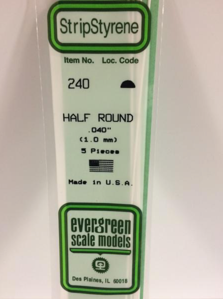 Evergreen 240 .040" Half Round