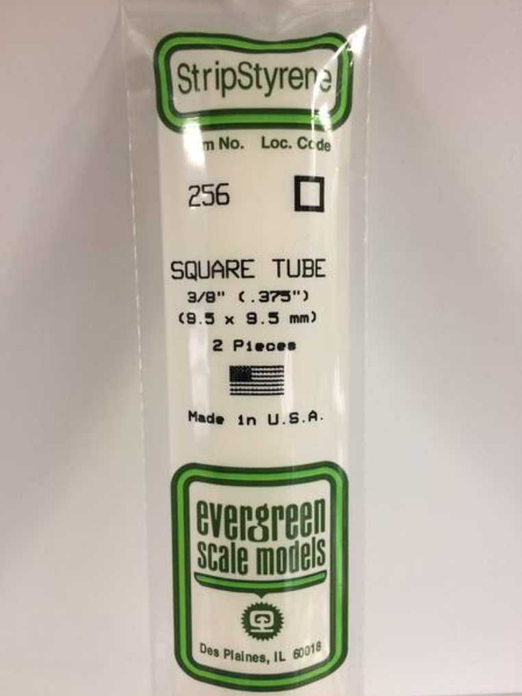 Evergreen 256 3/8" Square Tube