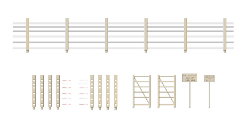 Peco OO 419 Concrete Fence Posts & Gates