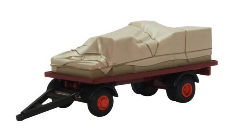 Oxford Diecast OO Showground Canvassed Trailer Maroon/Red