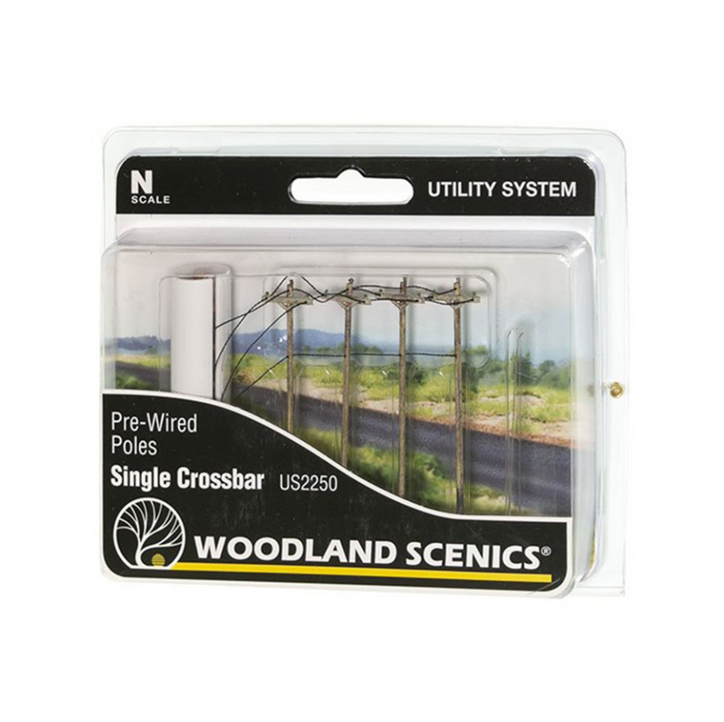 Woodland Scenics N Wired Poles Single Crossbar - WUS2250