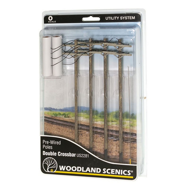 Woodland Scenics O Wired Poles Double Crossbar - WUS2281