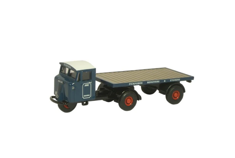 Oxford Diecast N Scammell Mechanical Horse Flatbed Trailer Pickfords - NMH007
